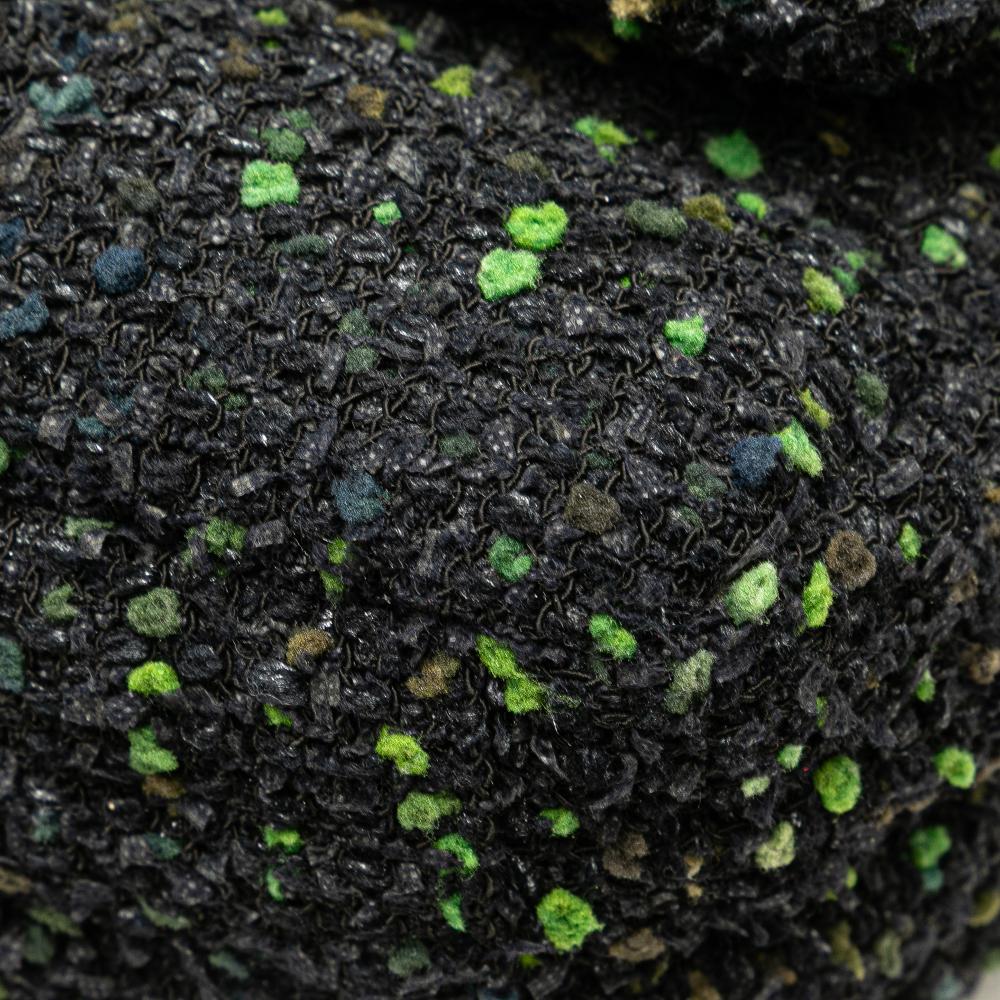 Chanel B Chanel Black Tweed Fabric CC Flap France