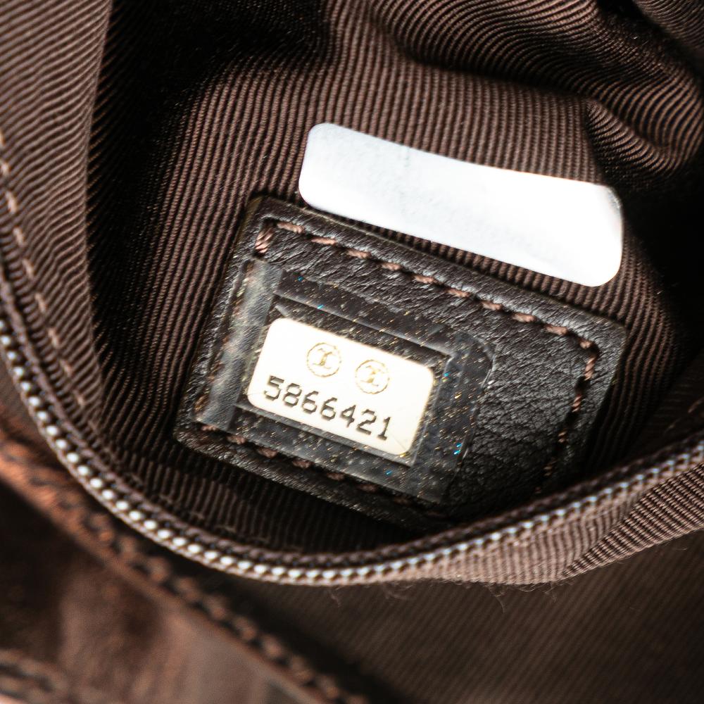 Chanel B Chanel Brown Bronze Lambskin Leather Leather Metallic Lambskin Flap Crossbody Italy