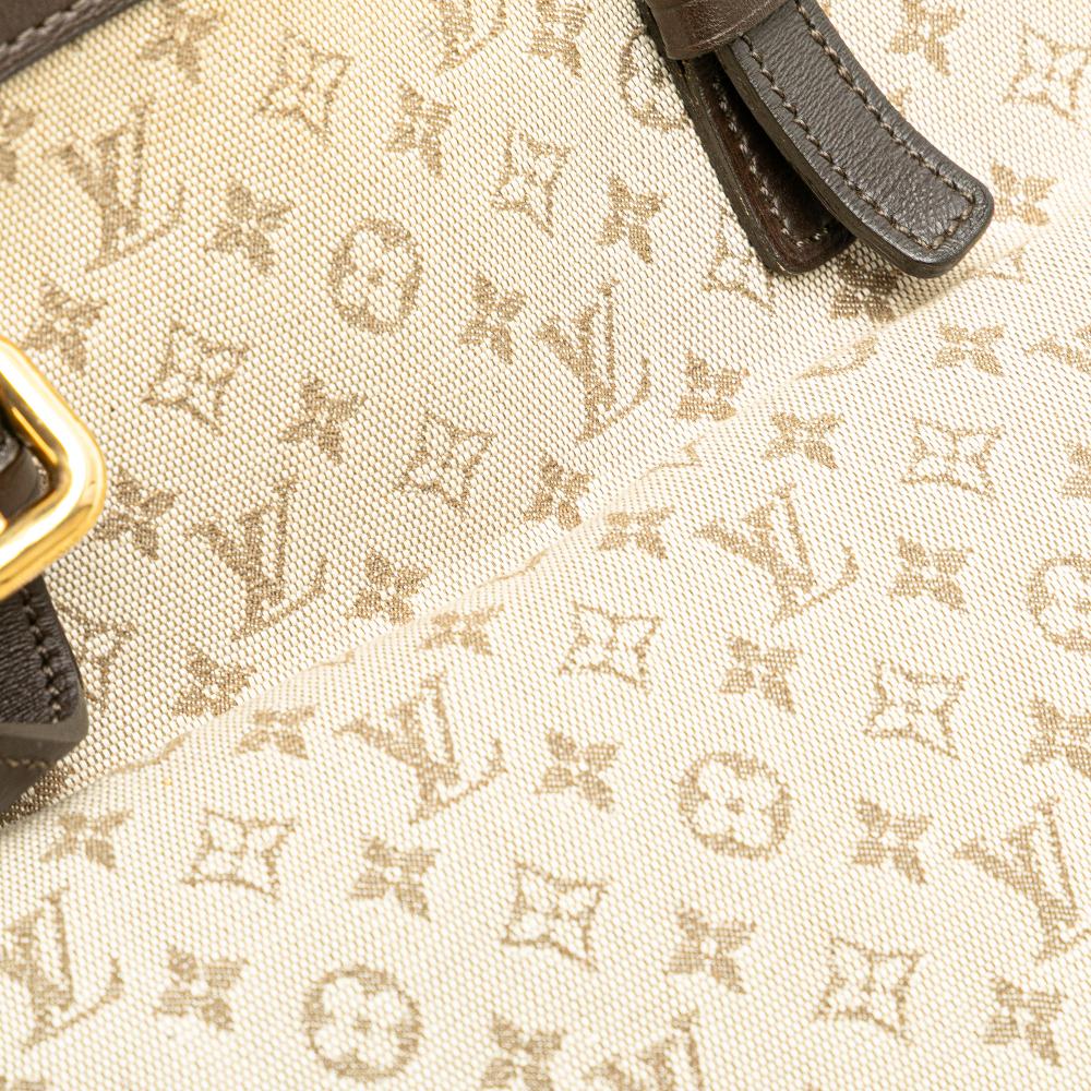 Louis Vuitton B Louis Vuitton Brown Beige Canvas Fabric Monogram Mini Lin Francoise France