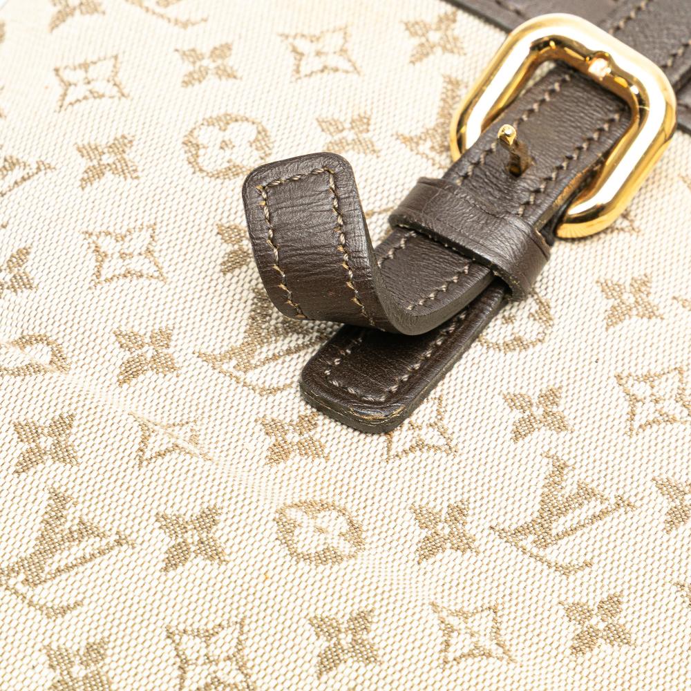 Louis Vuitton B Louis Vuitton Brown Beige Canvas Fabric Monogram Mini Lin Francoise France