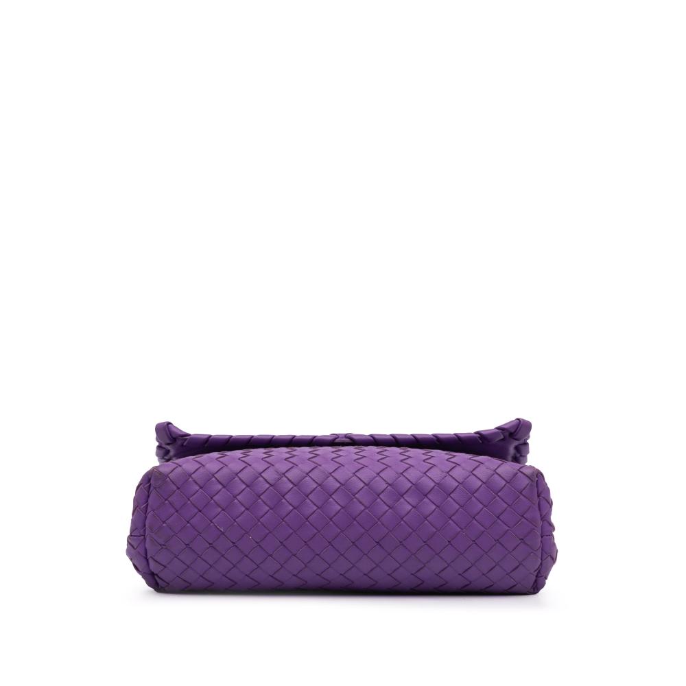 Bottega Veneta Purple Small Nappa Intrecciato Olimpia Shoulder Bag Italy
