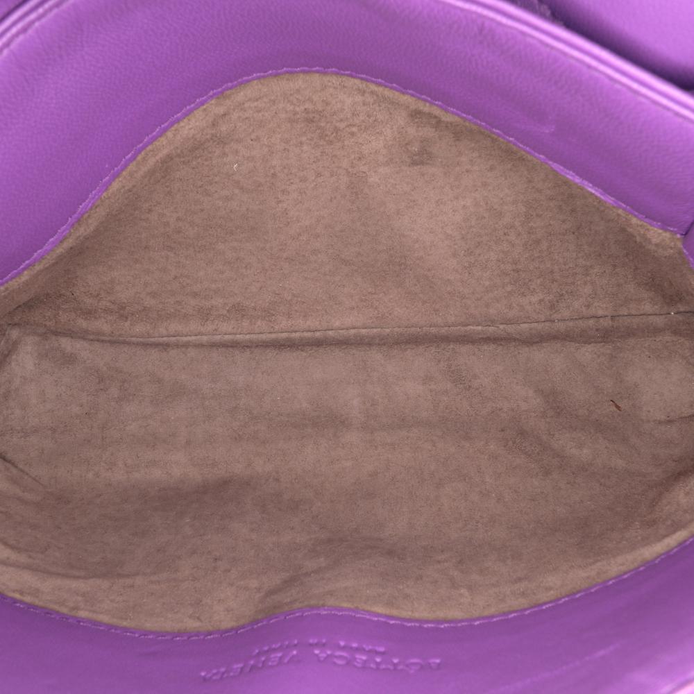 Bottega Veneta Purple Small Nappa Intrecciato Olimpia Shoulder Bag Italy