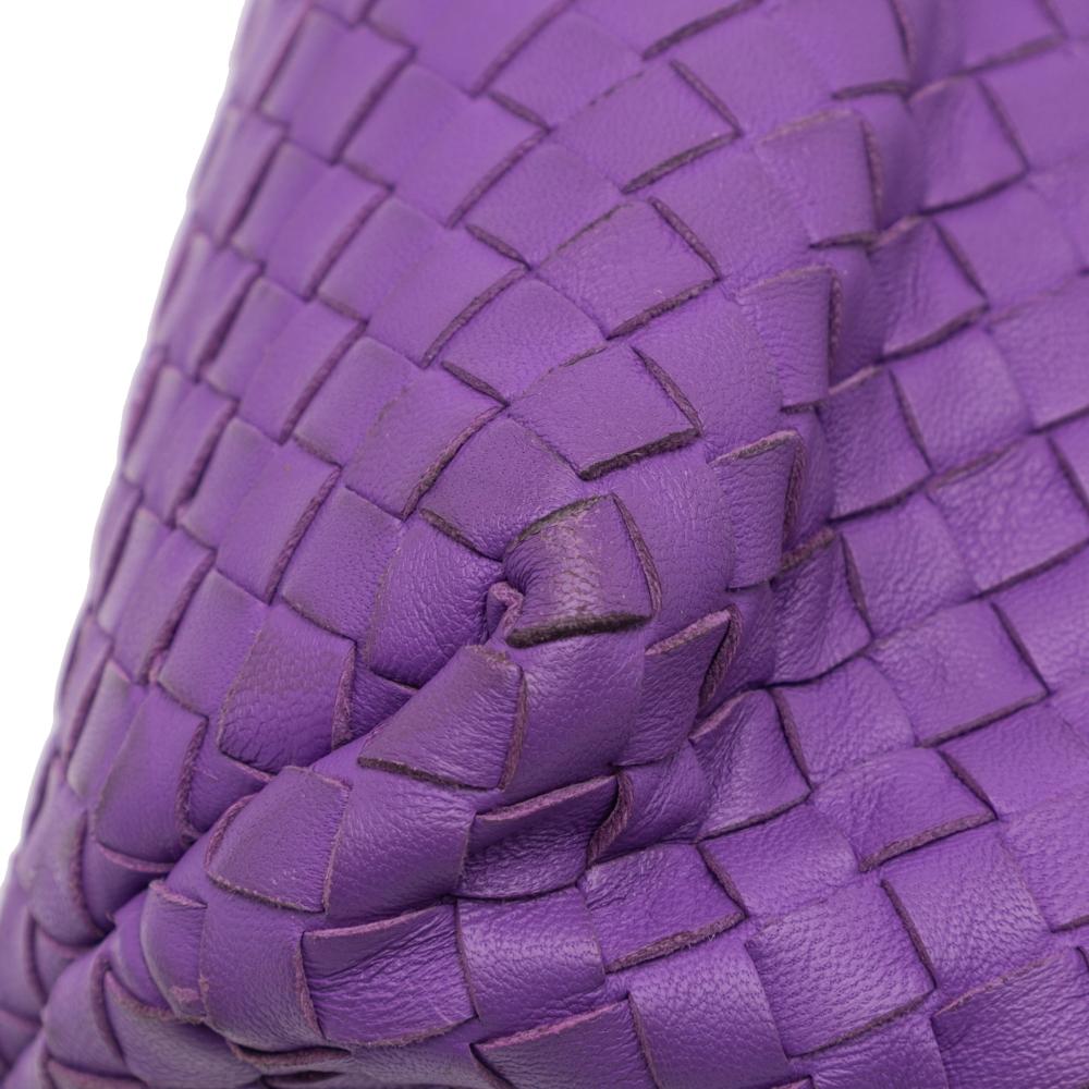 Bottega Veneta Purple Small Nappa Intrecciato Olimpia Shoulder Bag Italy