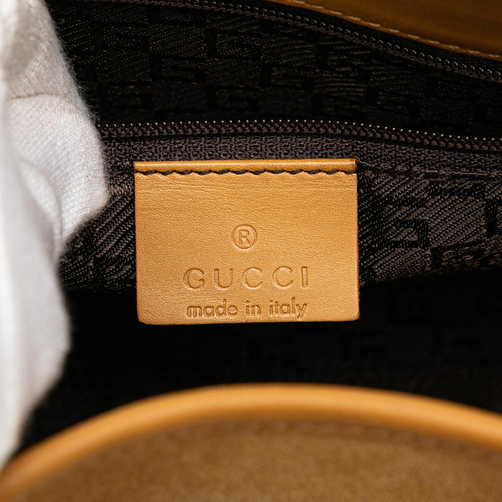 Gucci B Gucci Brown Light Brown Suede Leather Jackie Bardot Handbag Italy