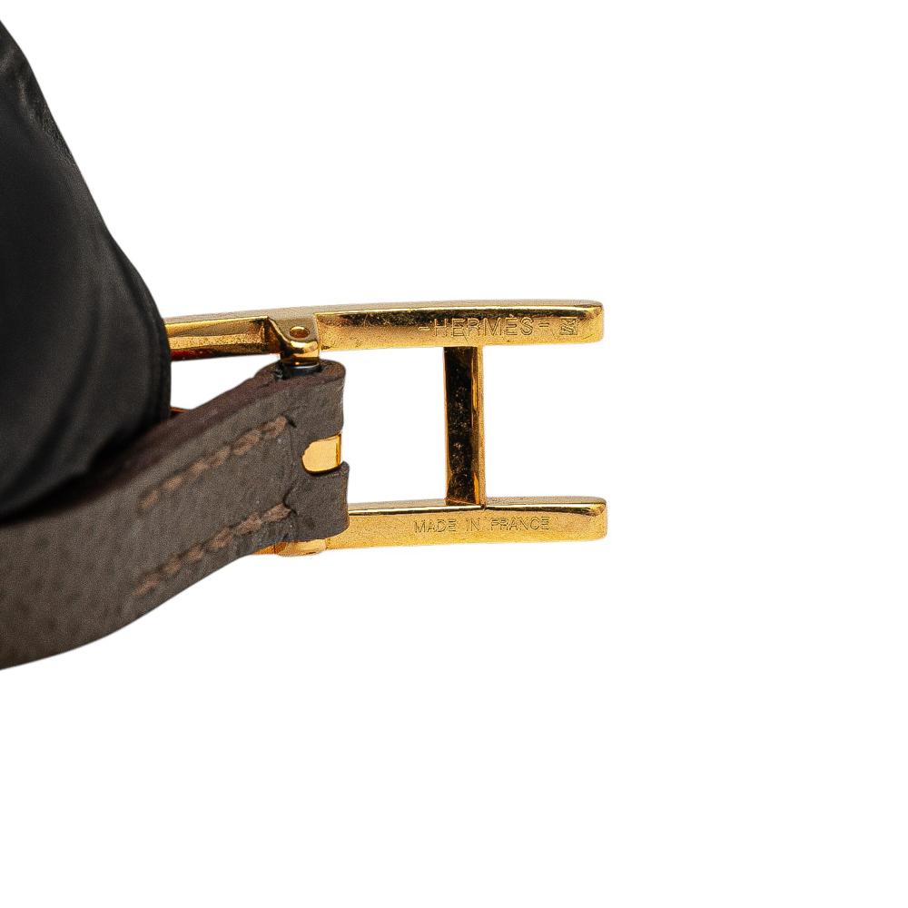 Hermès B Hermès Gray with Red Calf Leather Epsom Behapi Double Tour Bracelet France