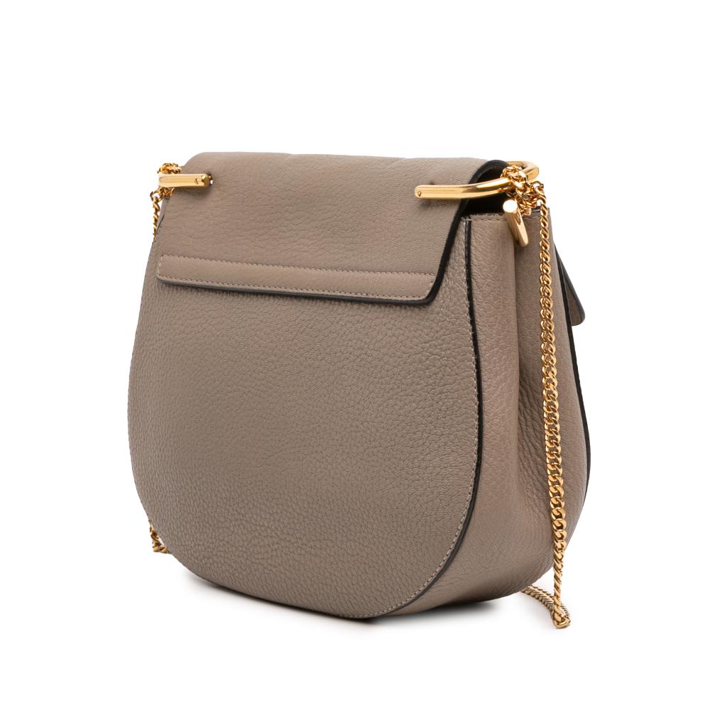 Chloé B Chloé Brown Nude Calf Leather Small Drew Crossbody Italy