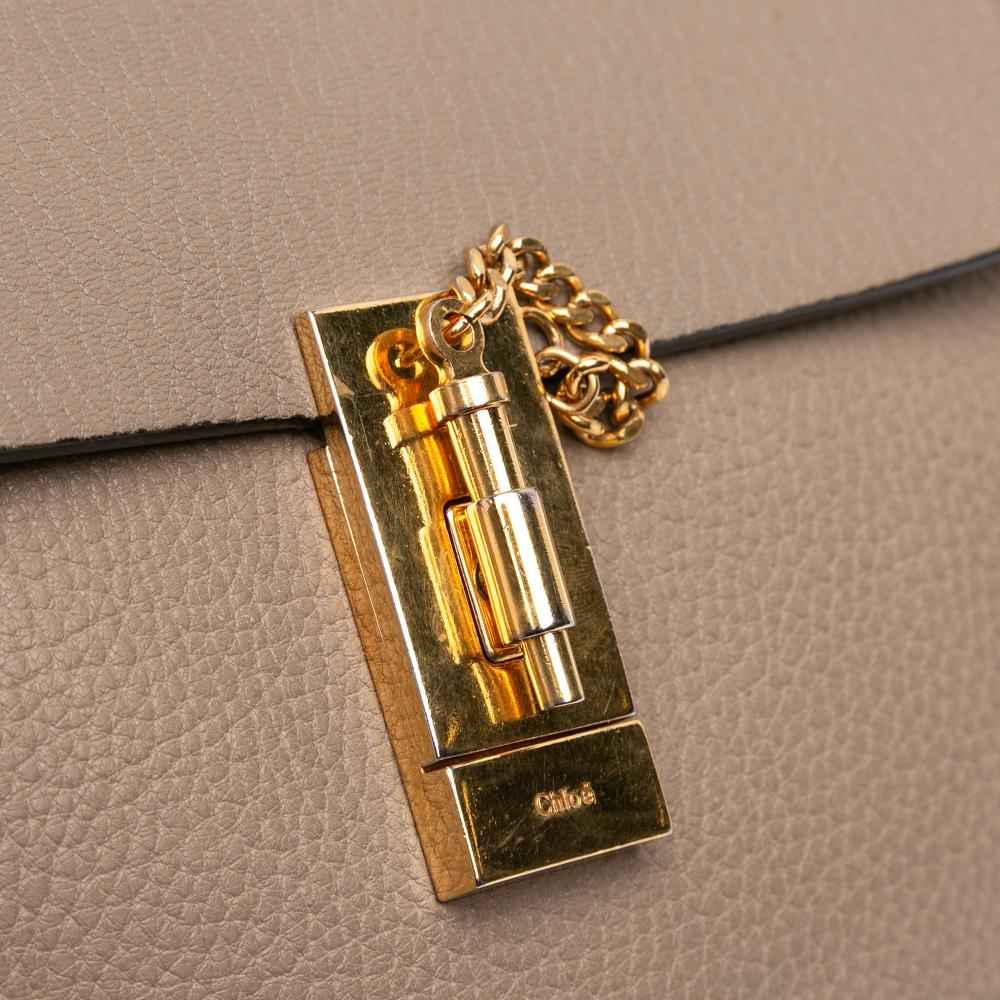 Chloé B Chloé Brown Nude Calf Leather Small Drew Crossbody Italy