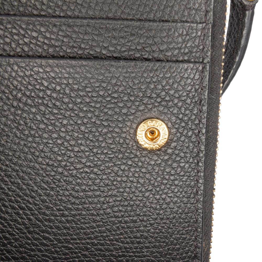 Valentino B Valentino Black Calf Leather VLogo Bifold Wallet Italy