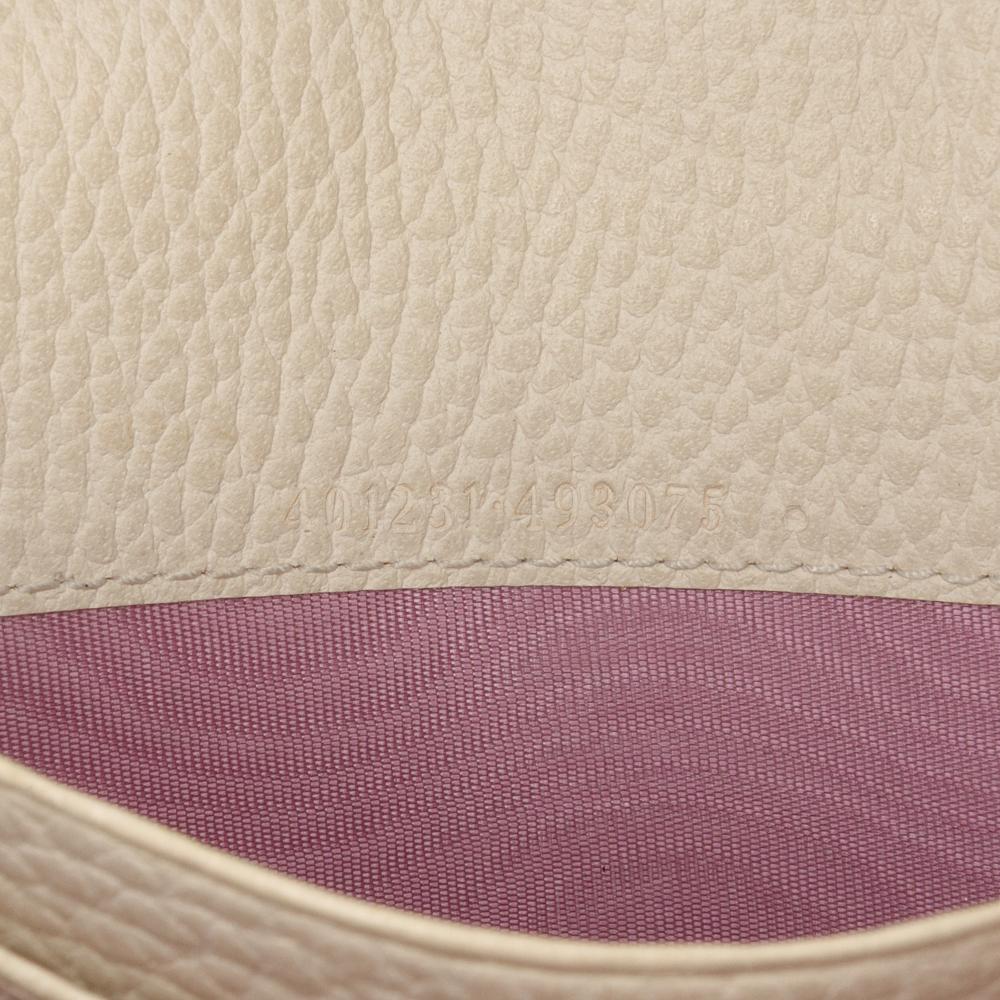 Gucci AB Gucci Brown Beige Calf Leather Mini Dionysus Wallet on Chain Italy