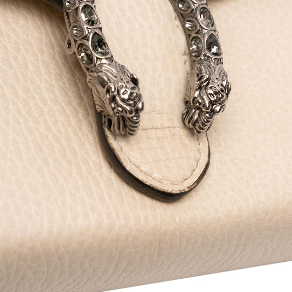 Gucci AB Gucci Brown Beige Calf Leather Mini Dionysus Wallet on Chain Italy