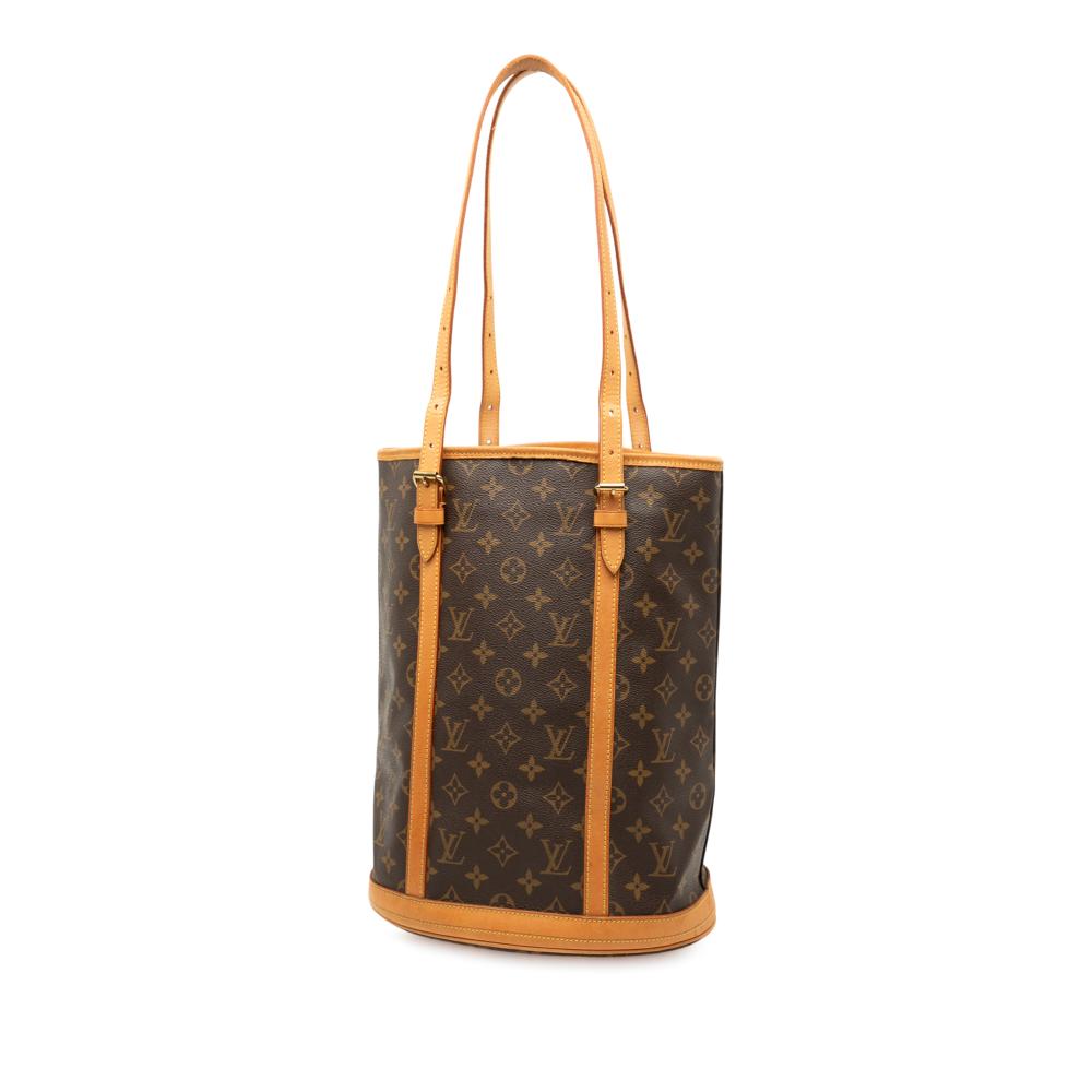 Louis Vuitton B Louis Vuitton Brown Monogram Canvas Fabric Monogram Bucket GM France
