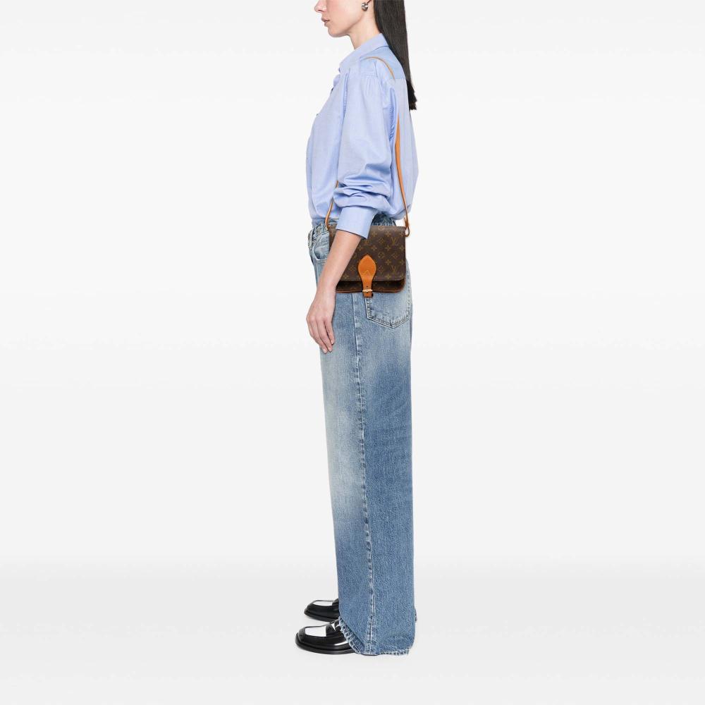 Louis Vuitton B Louis Vuitton Brown Monogram Canvas Fabric Monogram Cartouchiere MM France