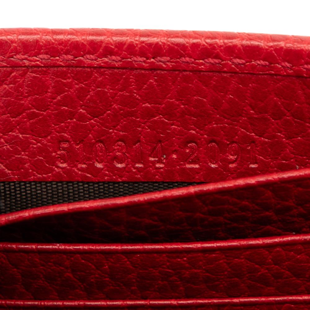 Gucci AB Gucci Red Calf Leather Interlocking G Dollar Wallet on Chain Italy