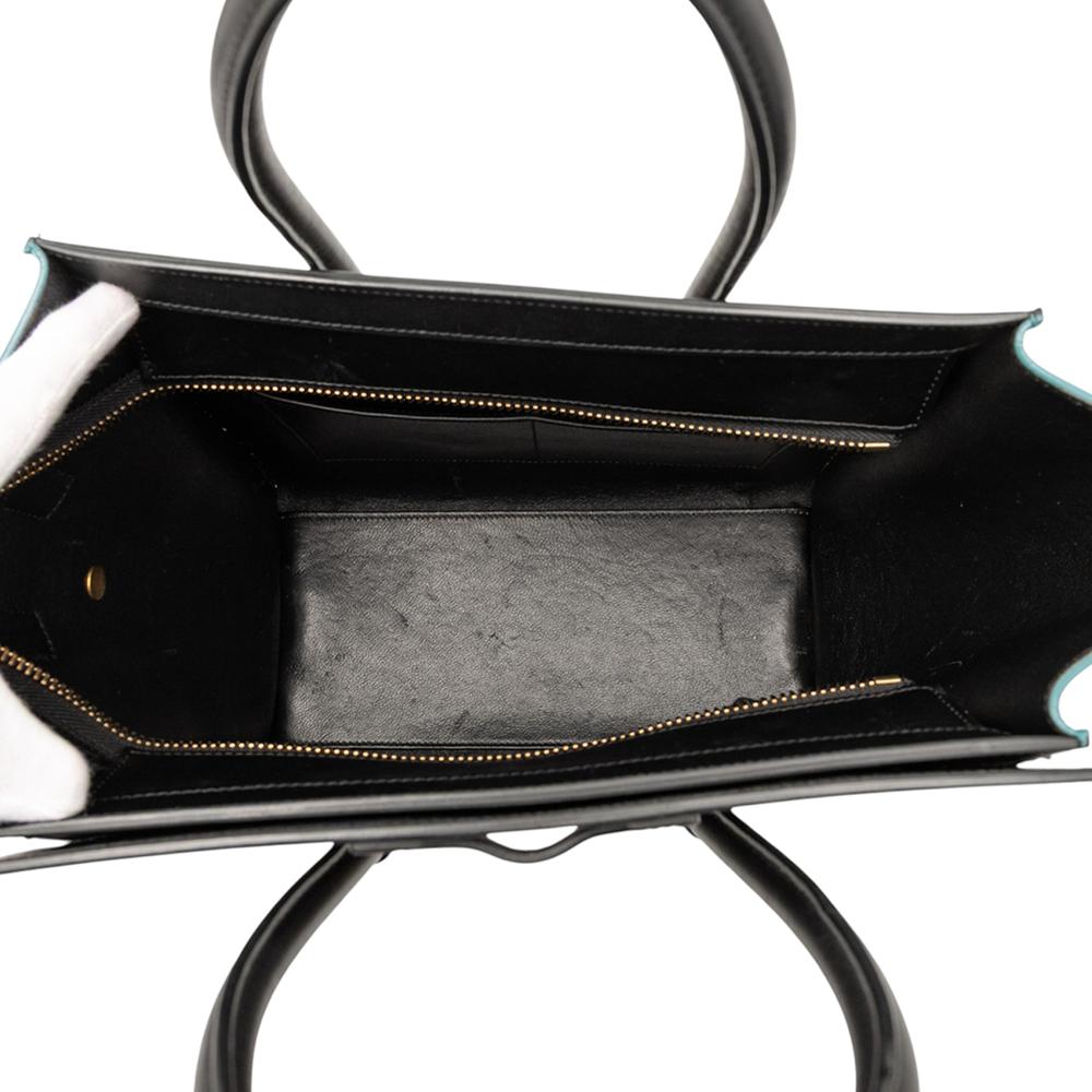 Celine B Celine Brown Beige with Multi Calf Leather Micro Tricolor Luggage Tote Italy