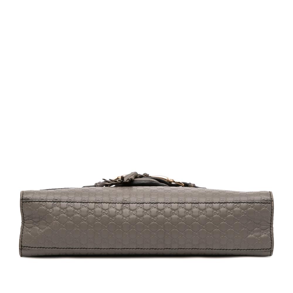 Gucci B Gucci Brown Taupe Calf Leather Medium Microguccissima Emily Shoulder Bag Italy