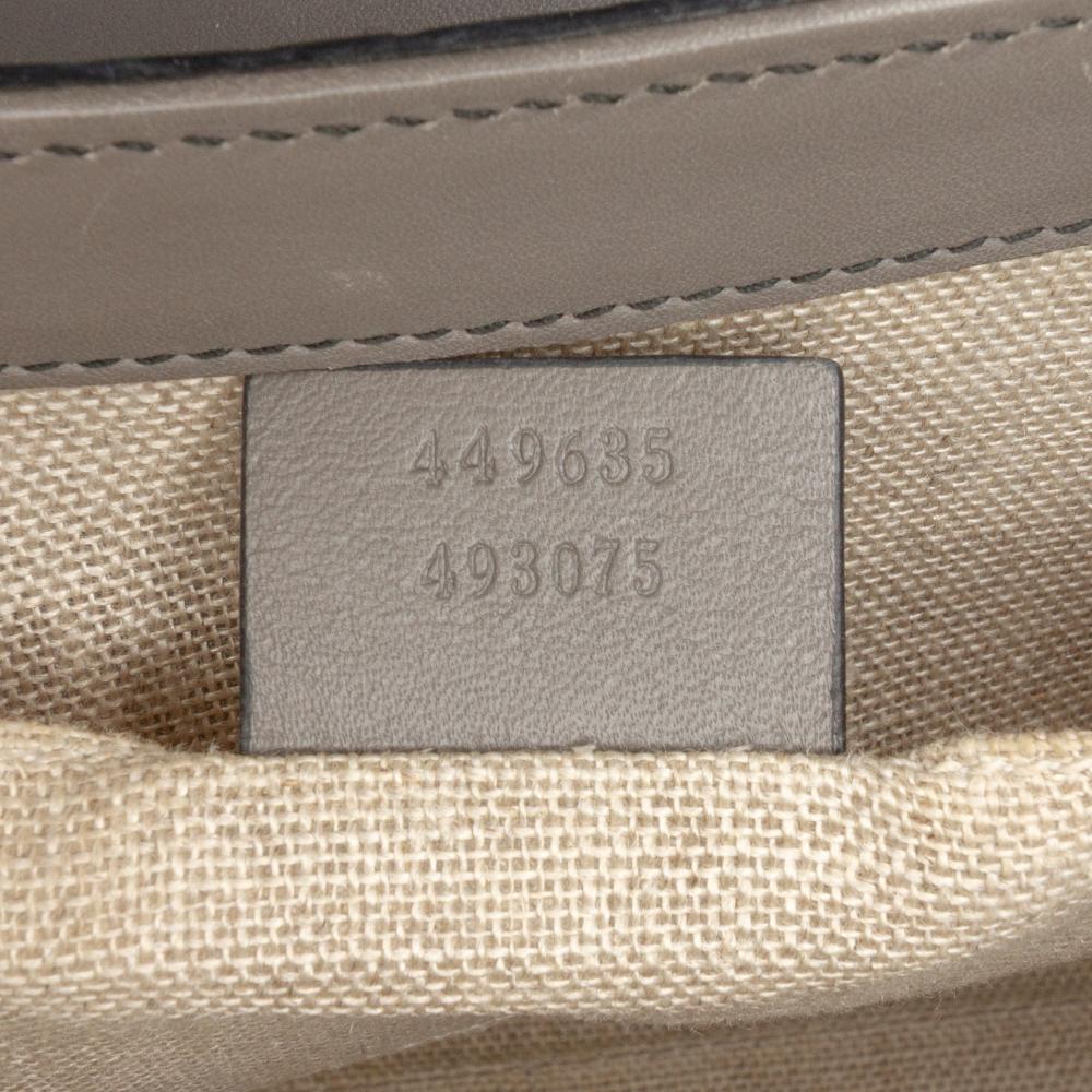 Gucci B Gucci Brown Taupe Calf Leather Medium Microguccissima Emily Shoulder Bag Italy