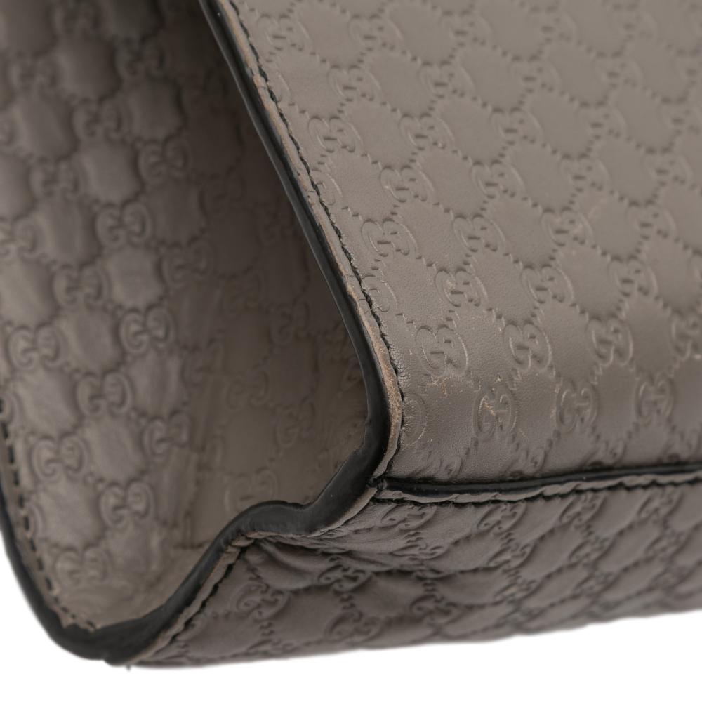 Gucci B Gucci Brown Taupe Calf Leather Medium Microguccissima Emily Shoulder Bag Italy