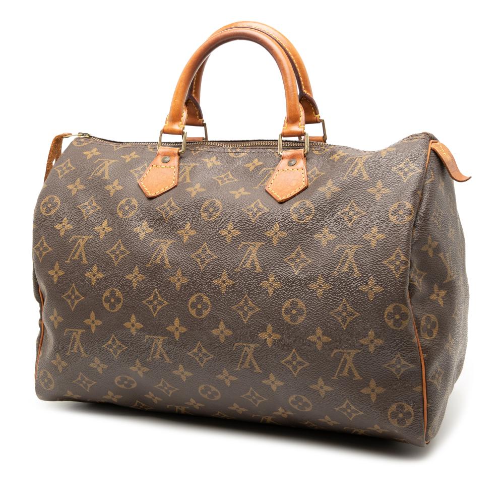 Louis Vuitton B Louis Vuitton Brown Monogram Canvas Fabric Monogram Speedy 35 France