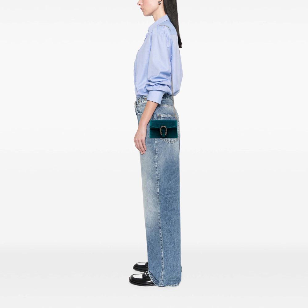 Gucci AB Gucci Blue Velvet Fabric Mini Dionysus Crossbody Italy