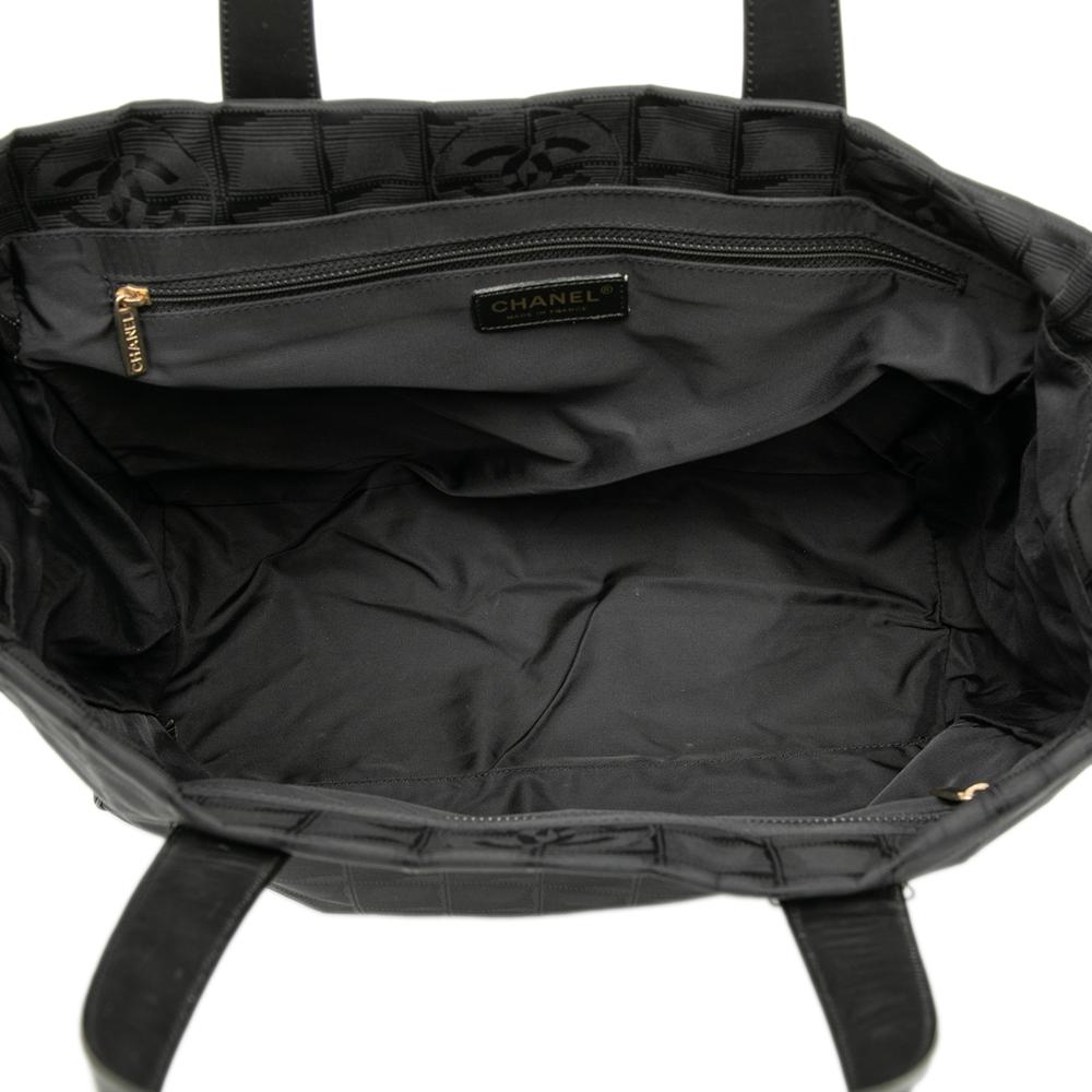 Chanel B Chanel Black Nylon Fabric New Travel Line Tote France