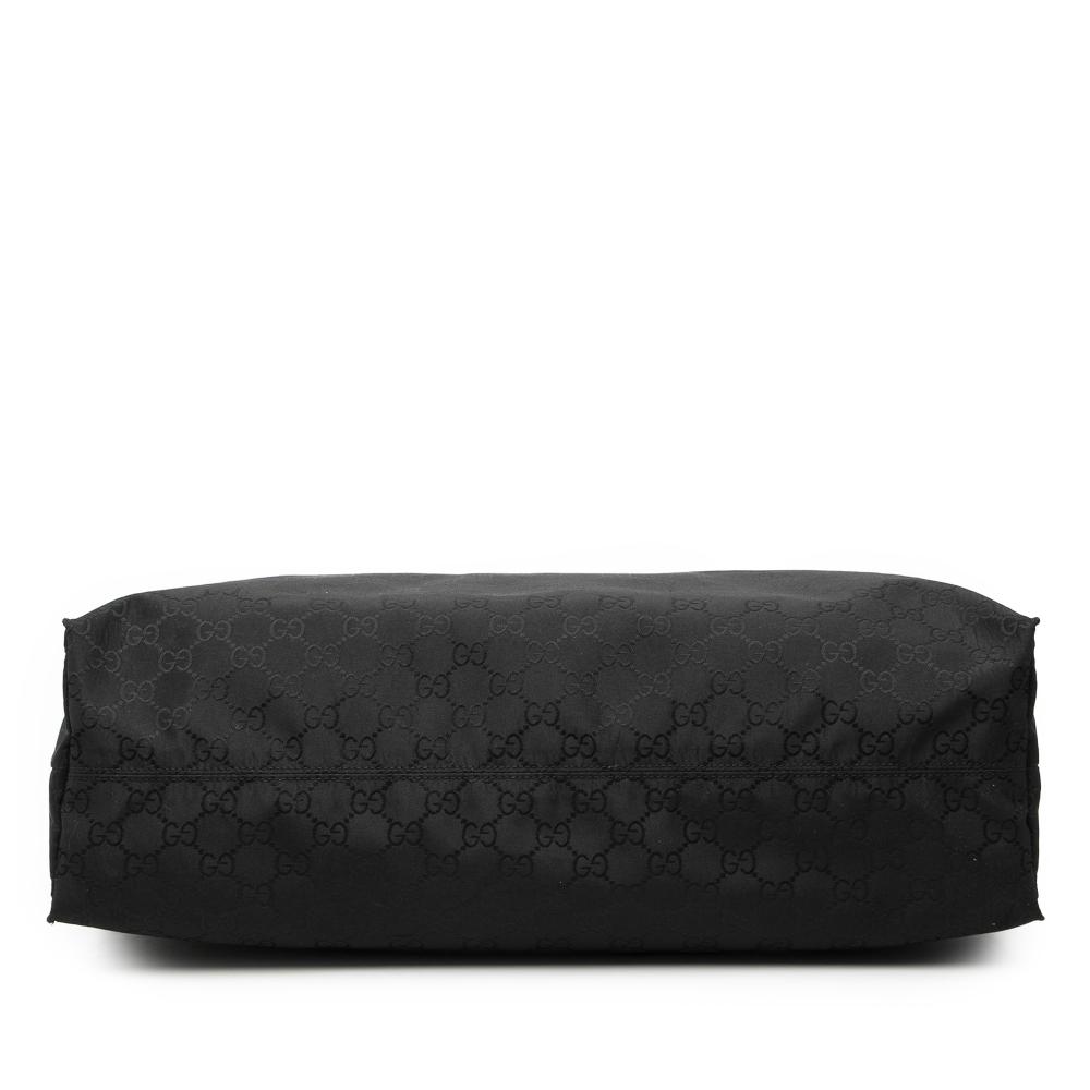 Gucci AB Gucci Black Nylon Fabric GG Web Tote Italy
