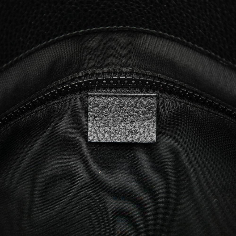 Gucci AB Gucci Black Nylon Fabric GG Web Tote Italy