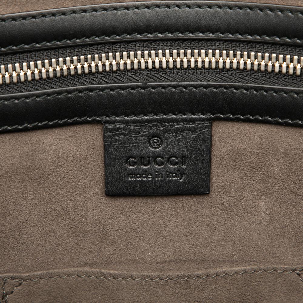 Gucci B Gucci Black Calf Leather Guccissima Business Bag Italy