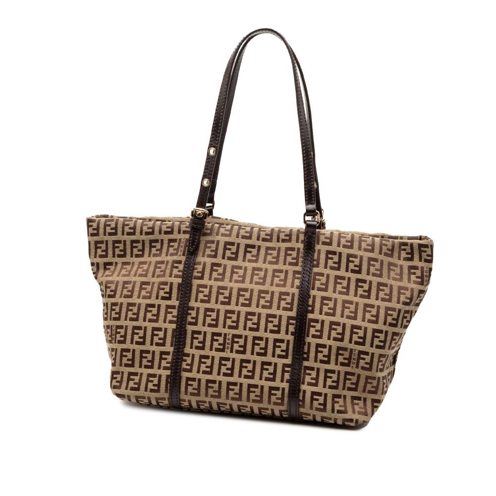 Fendi B Fendi Brown Beige Canvas Fabric Mini Zucchino Superstar Tote Italy