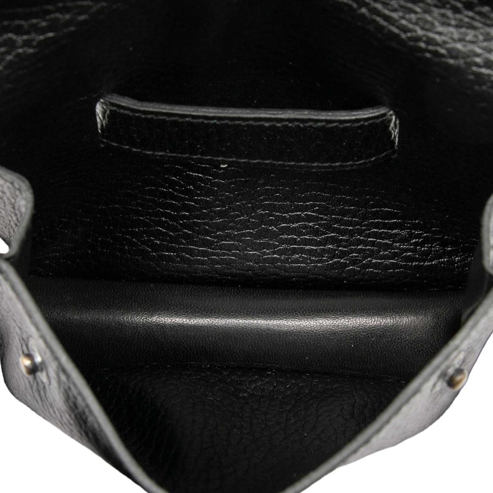 Hermès AB Hermès Black Calf Leather Courchevel Pochette Bum Bag France