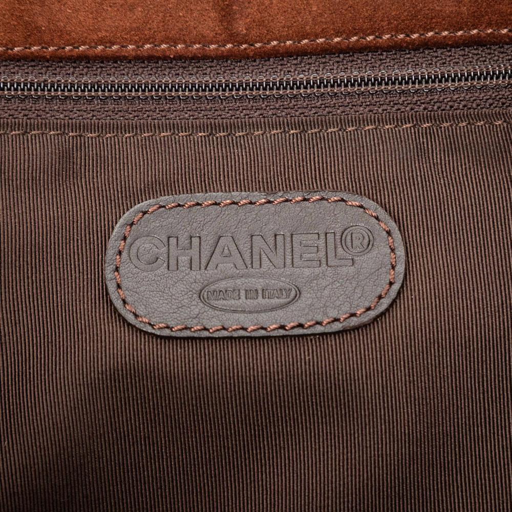 Chanel B Chanel Brown Dark Brown Suede Leather Crossbody Italy