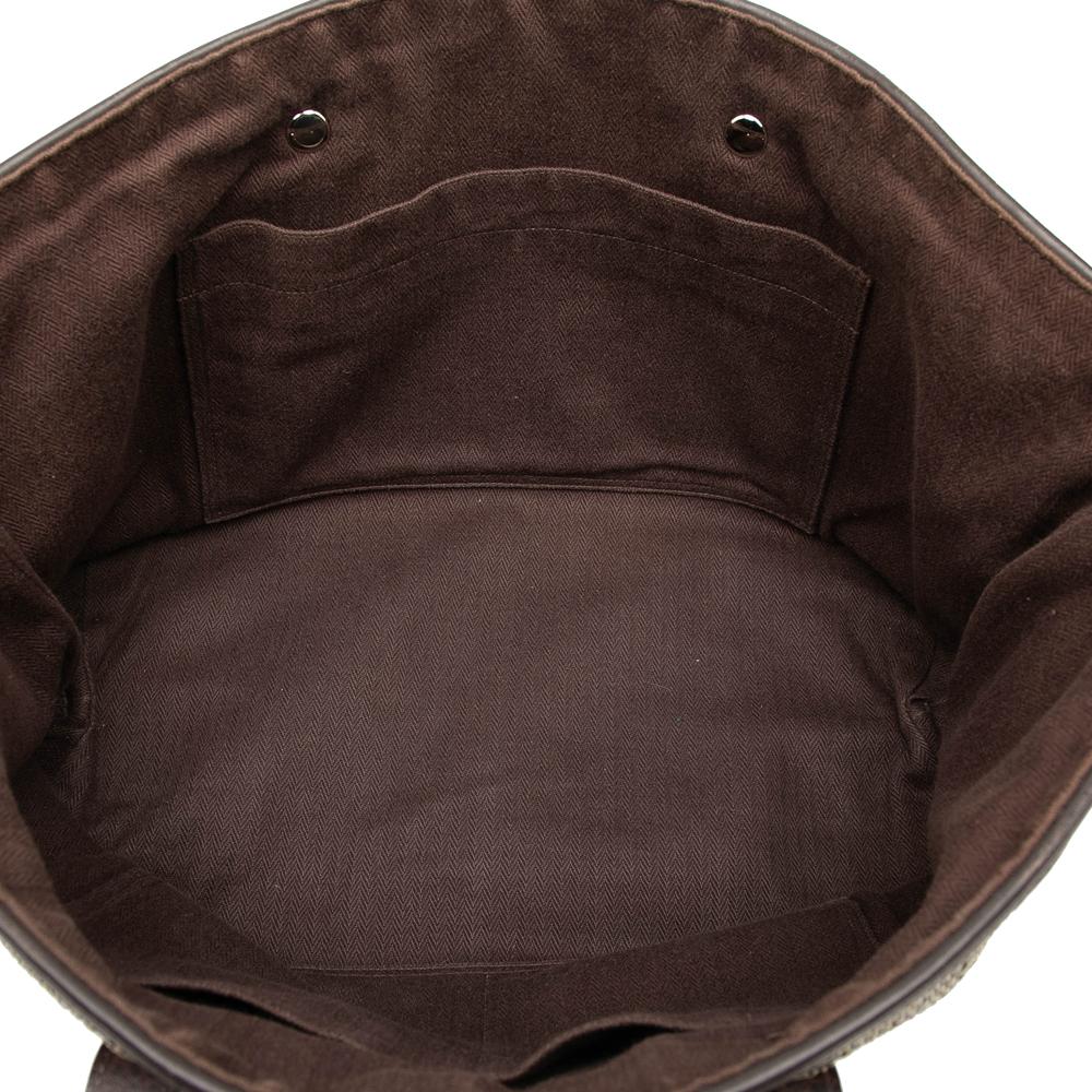 Hermès AB Hermès Brown Dark Brown Polyester Fabric and Leather Chennai MM India