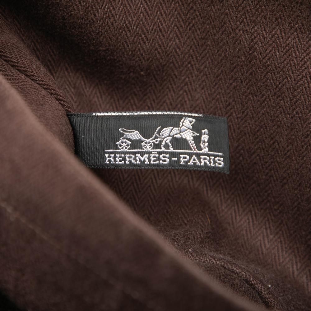 Hermès AB Hermès Brown Dark Brown Polyester Fabric and Leather Chennai MM India