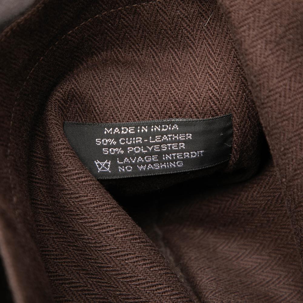 Hermès AB Hermès Brown Dark Brown Polyester Fabric and Leather Chennai MM India