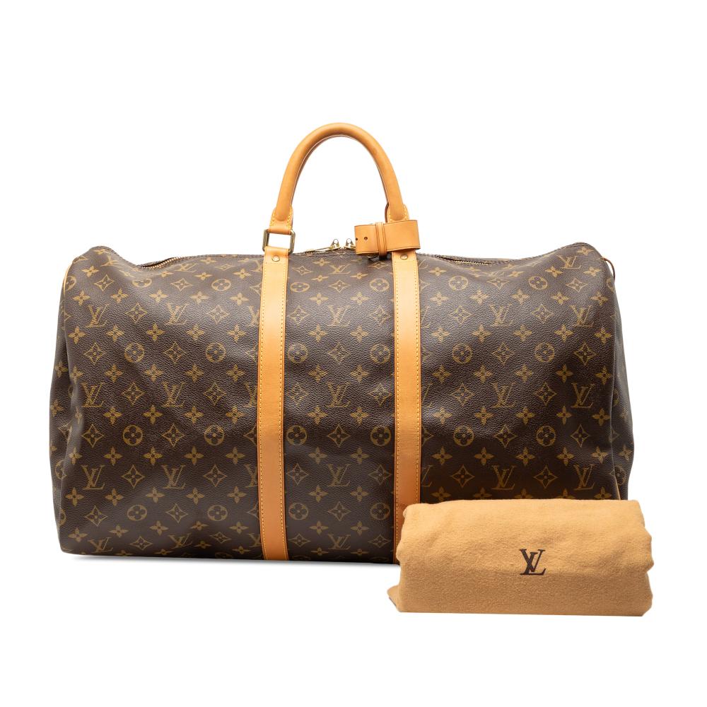 Louis Vuitton B Louis Vuitton Brown Monogram Canvas Fabric Monogram Keepall 55 France