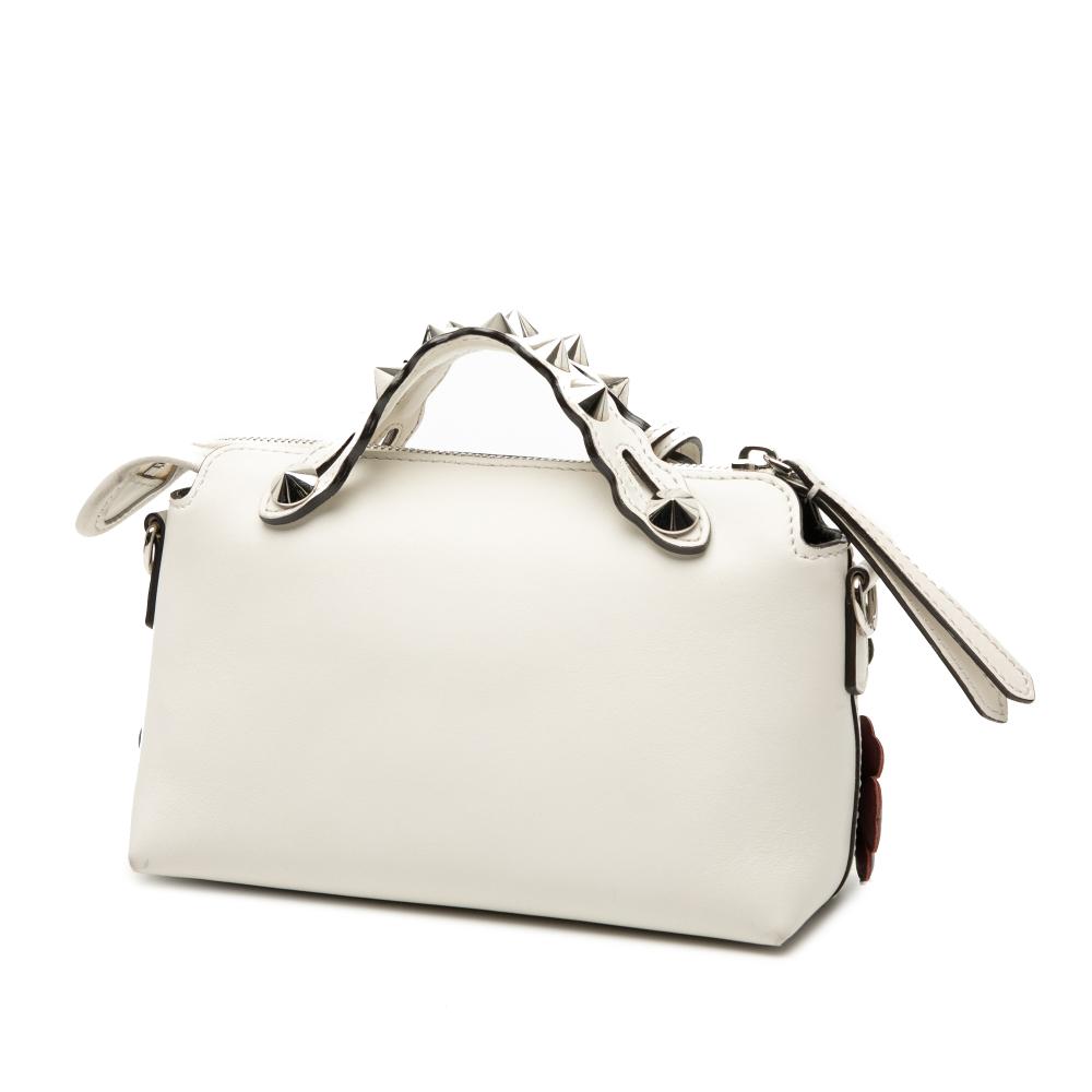 Fendi AB Fendi White Calf Leather Mini By The Way Flowerland Satchel Italy