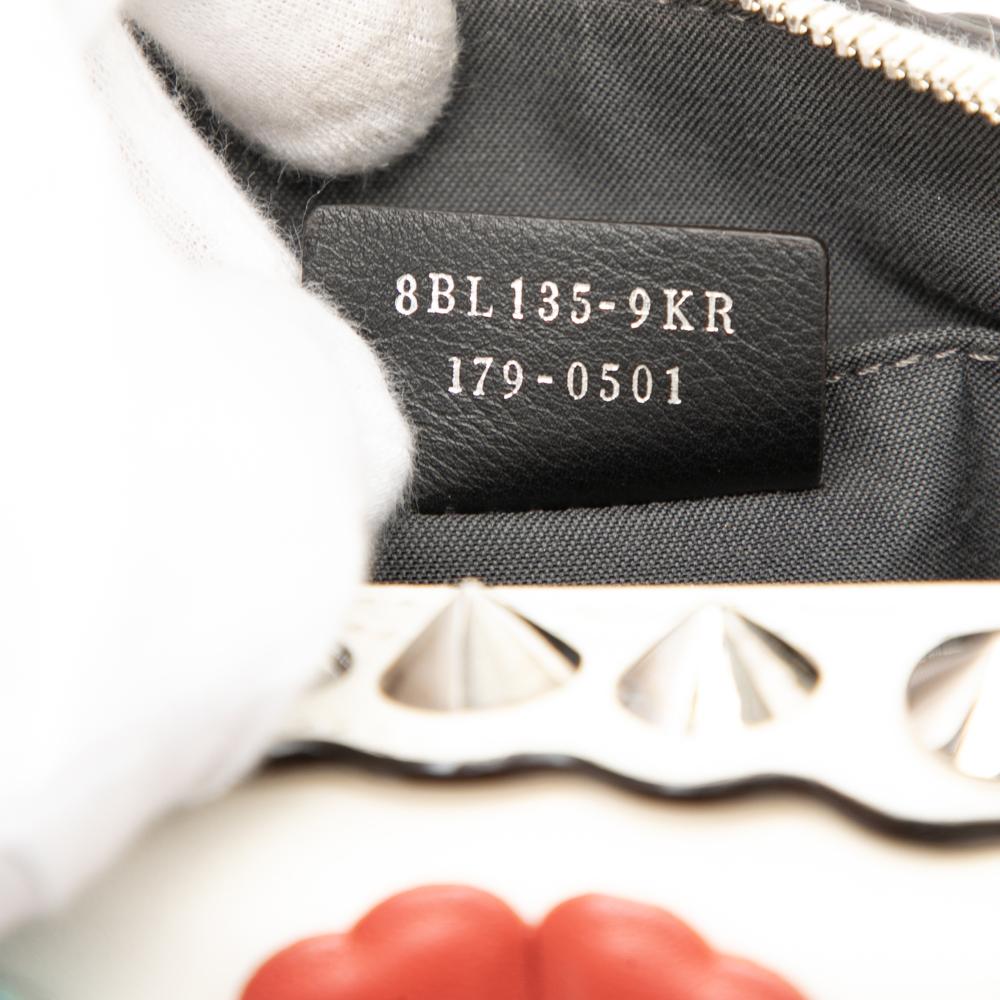 Fendi AB Fendi White Calf Leather Mini By The Way Flowerland Satchel Italy