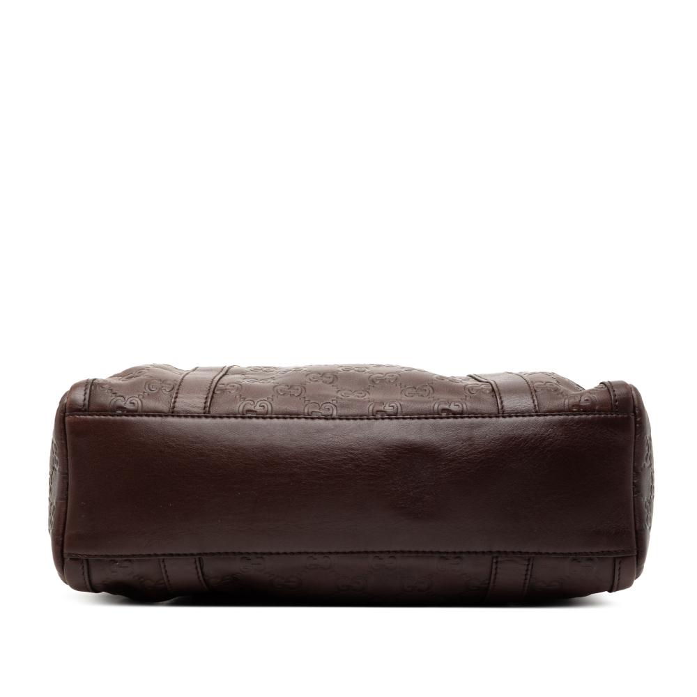 Gucci B Gucci Brown Dark Brown Calf Leather Guccissima Abbey D Ring Boston Bag Italy