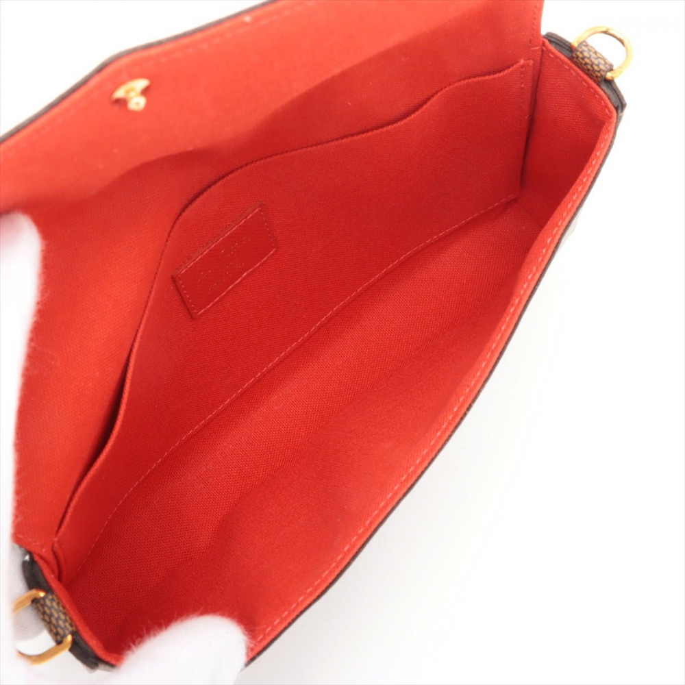 Louis Vuitton Felicie Canvas Pouch Clutch Damier Ebene