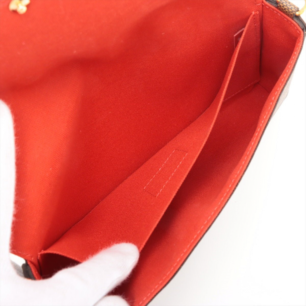 Louis Vuitton Felicie Canvas Pouch Clutch Damier Ebene