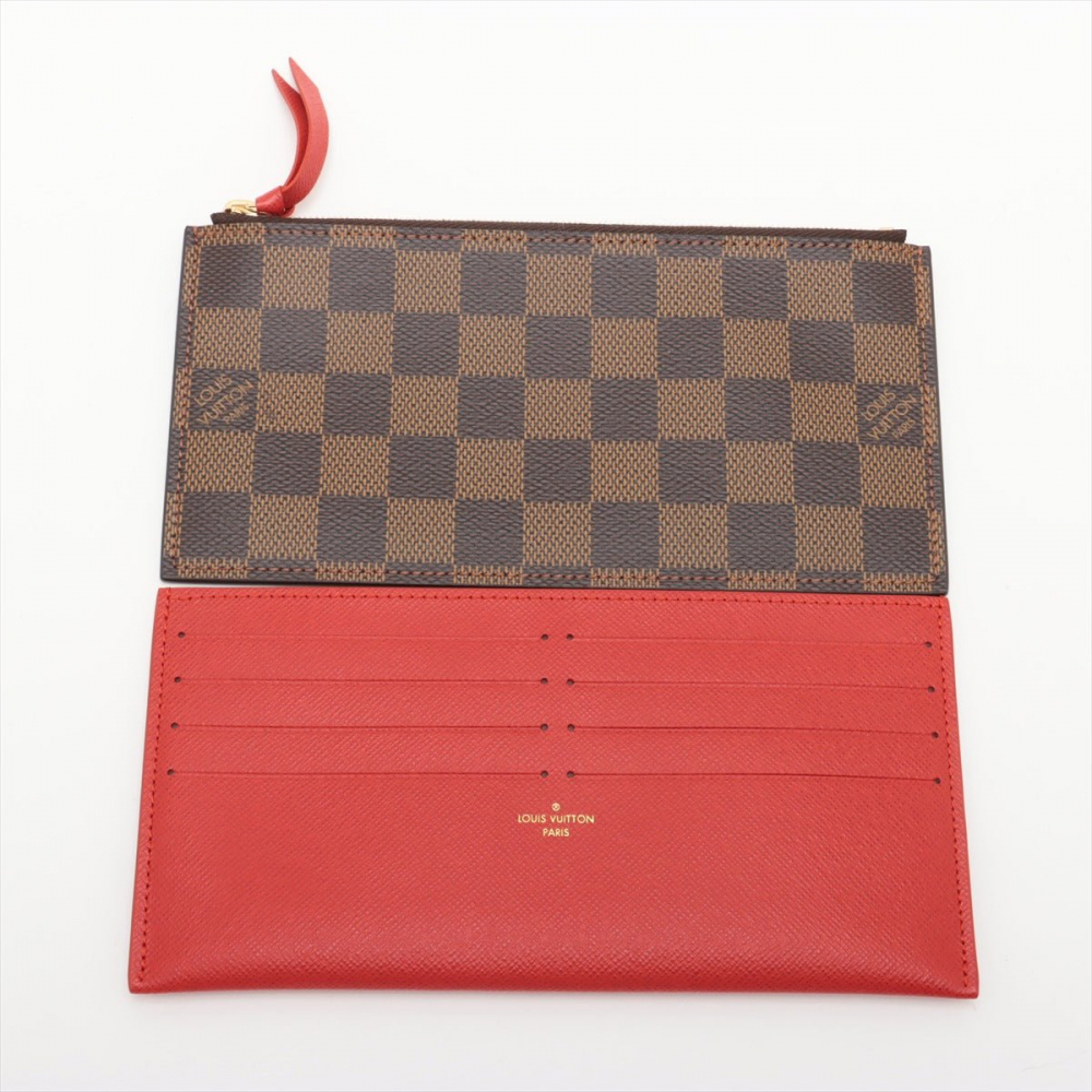 Louis Vuitton Felicie Canvas Pouch Clutch Damier Ebene