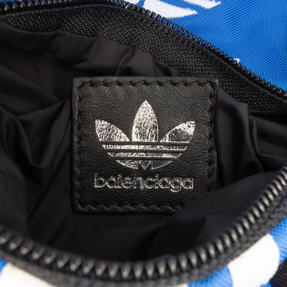 Balenciaga AB Balenciaga Black with Blue Nylon Fabric Adidas Recycled Backpack Italy