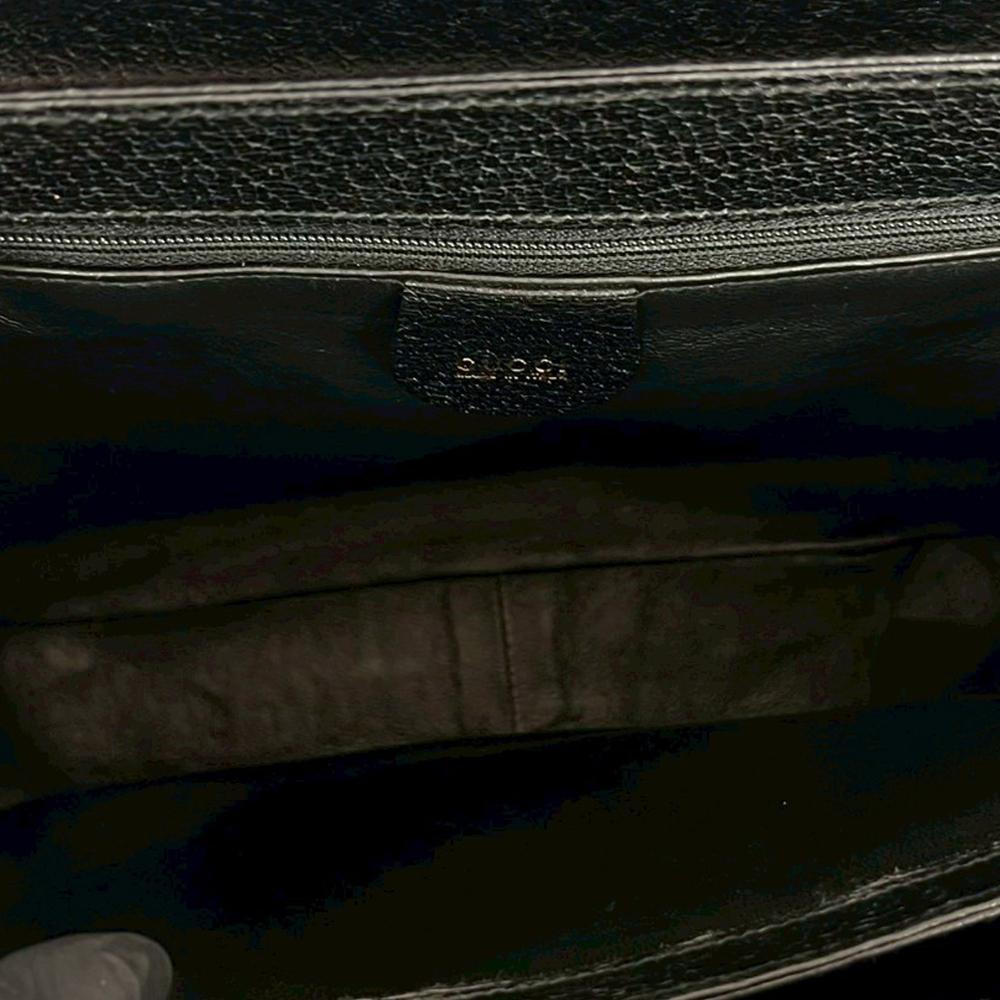 Gucci B Gucci Black Calf Leather Medium Grained skin Bamboo Lady Lock Handbag Italy