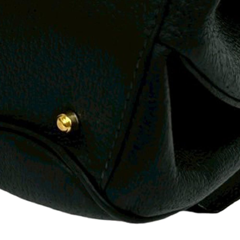 Gucci B Gucci Black Calf Leather Medium Grained skin Bamboo Lady Lock Handbag Italy