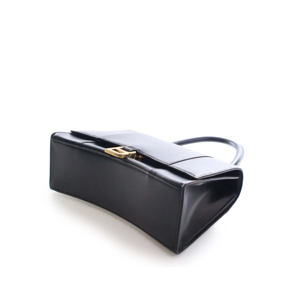 Balenciaga AB Balenciaga Black Calf Leather Medium Smooth skin Hourglass Top Handle Bag Italy