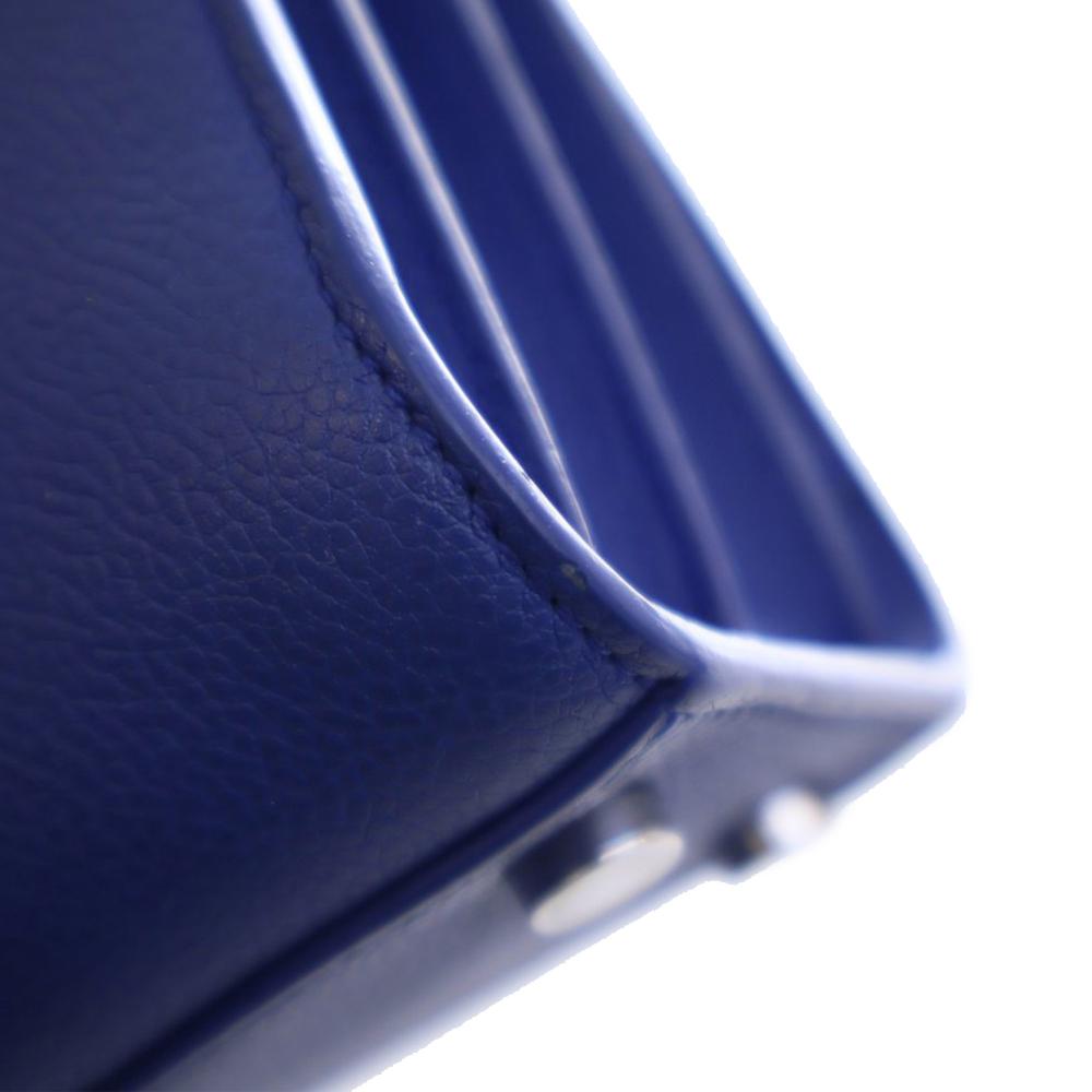 Saint Laurent AB Saint Laurent Blue Calf Leather Nano Sac De Jour Satchel Italy