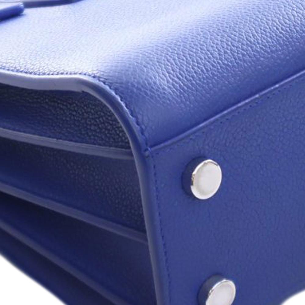 Saint Laurent AB Saint Laurent Blue Calf Leather Nano Sac De Jour Satchel Italy
