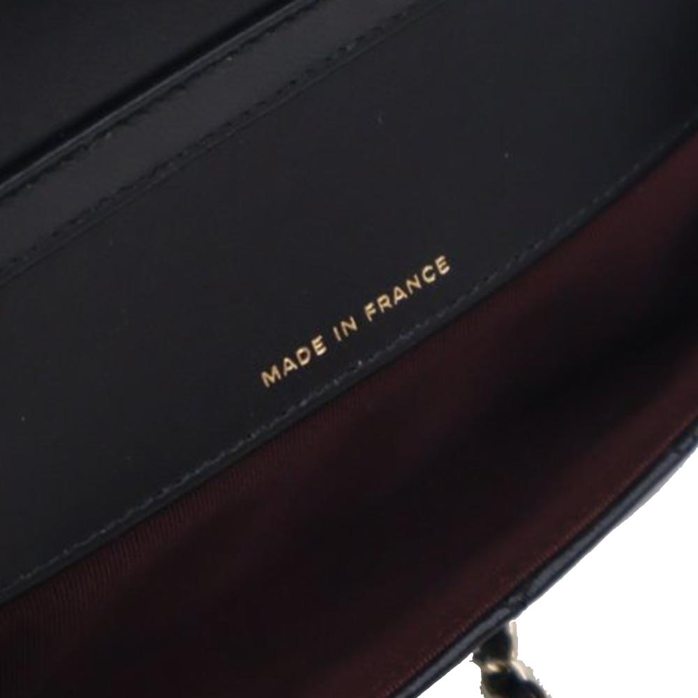 Chanel AB Chanel Black Lambskin Leather Leather Quilted Lambskin Classic Glasses Case on Chain France