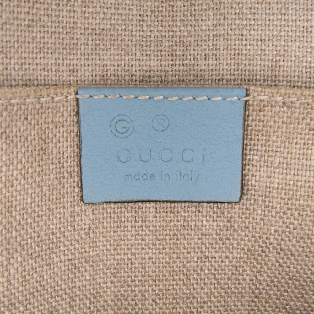 Gucci B Gucci Blue Light Blue Calf Leather Mini Microguccissima Dome Satchel Italy