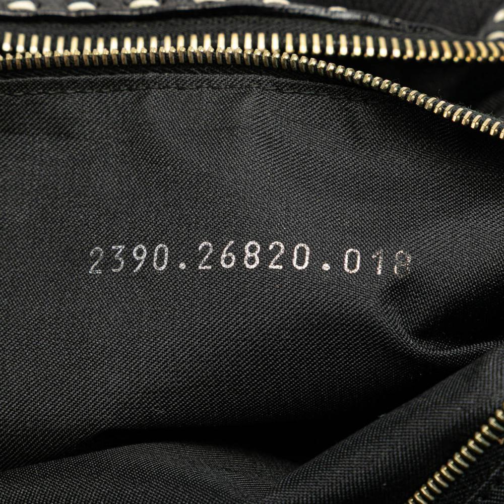 Fendi B Fendi Black Canvas Fabric Selleria Studded Shoulder Bag Italy