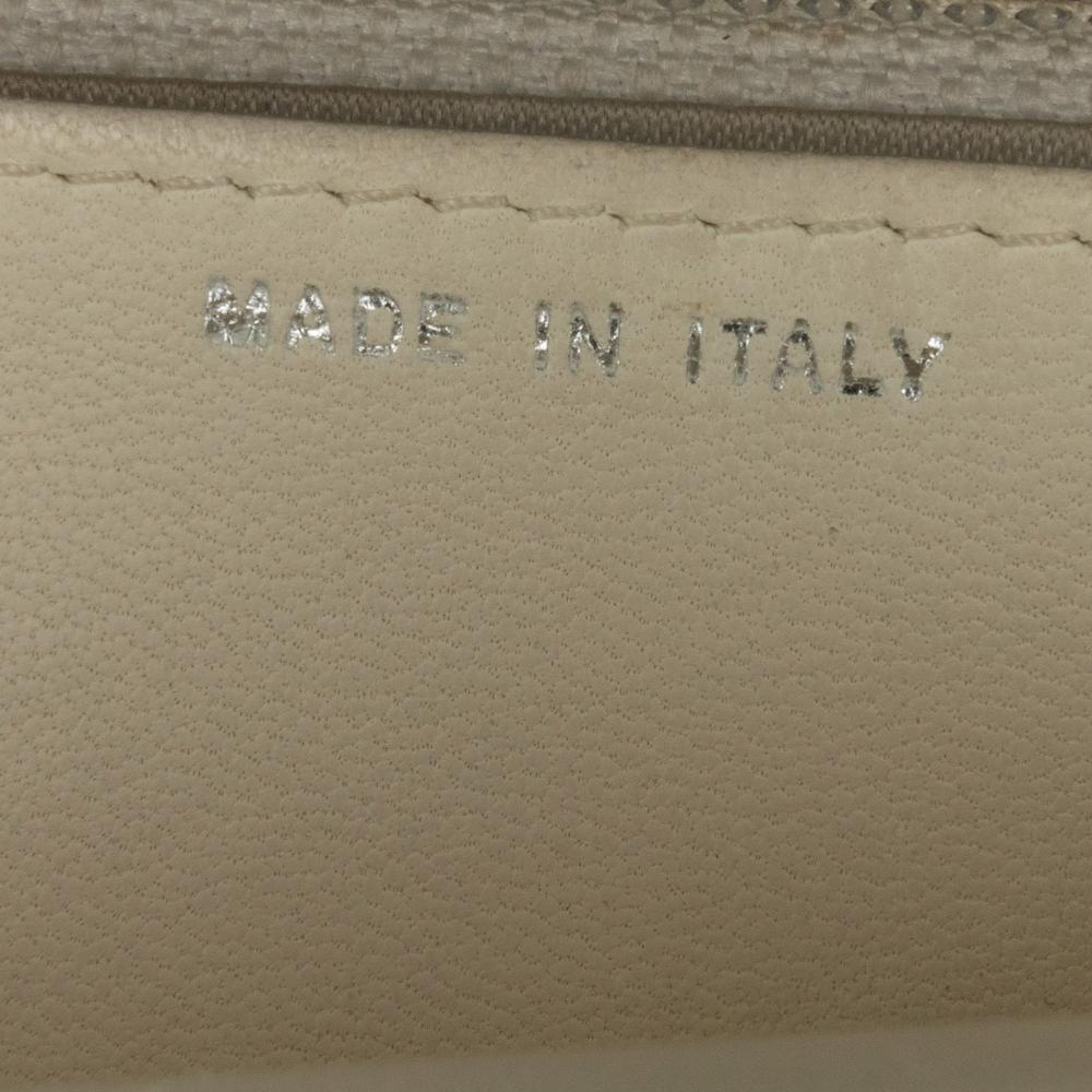 Chanel B Chanel Brown Beige Coated Canvas Fabric CC Coated Tweed Wallet On Chain Italy